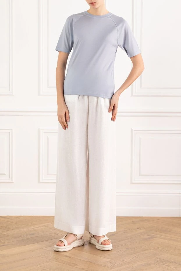 Loro Piana футболка tadami из шерсти голубая женская 186376 - фото 2