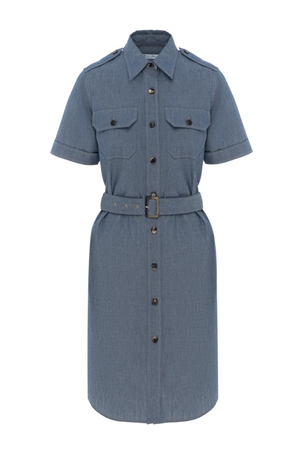Annalisa blue cotton and cashmere dress - photo 1