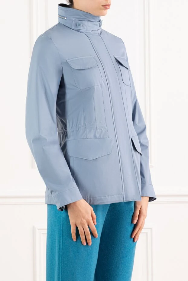 Loro Piana куртка из windmate® stretch голубая из смеси микрофибры и кашемира 186384 - фото 3