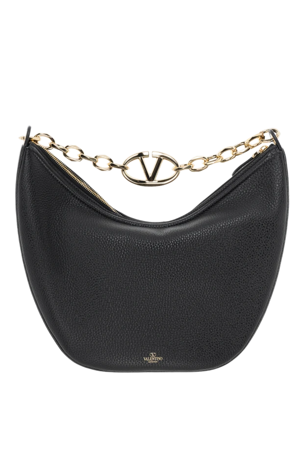 Small leather shoulder bag with VLogo Moon black - photo 1