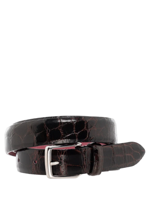 Қараңғы бургундия реңктегі классикалық қолтырауын былғары белбеуі
- фото 1