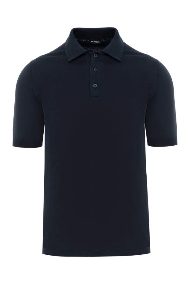 Kiton мужское поло черное на пуговицах из хлопка 195658 - фото 1
