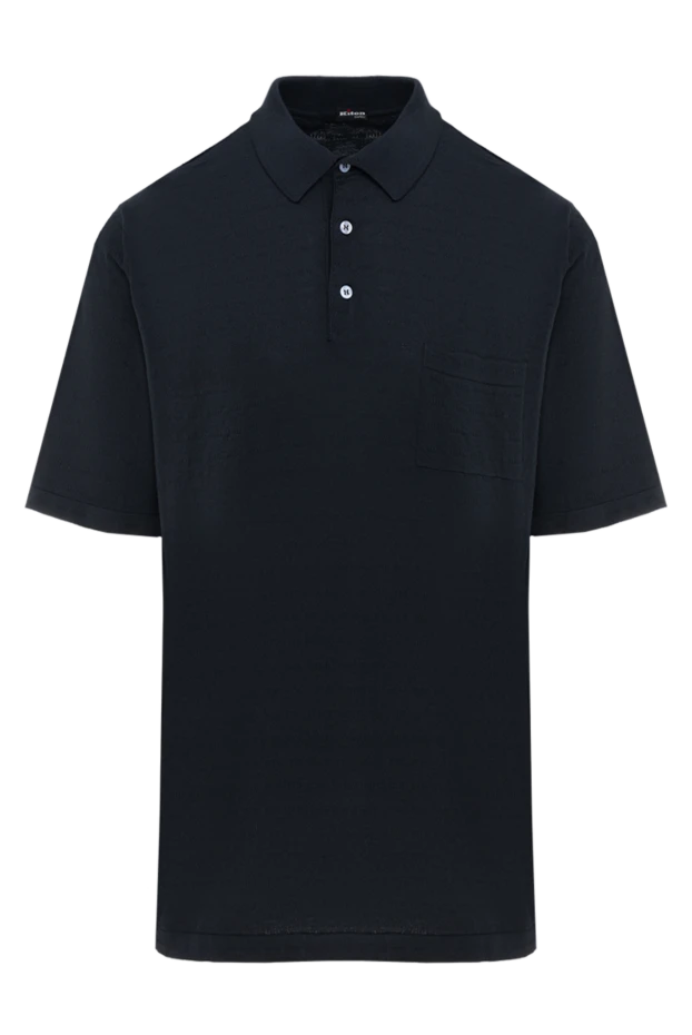 Kiton мужское поло черное с карманом из хлопка 186409 - фото 1