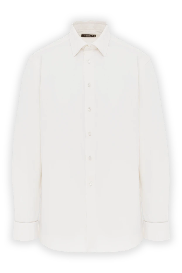 Классическая белая рубашка из хлопка мужская - фото 1