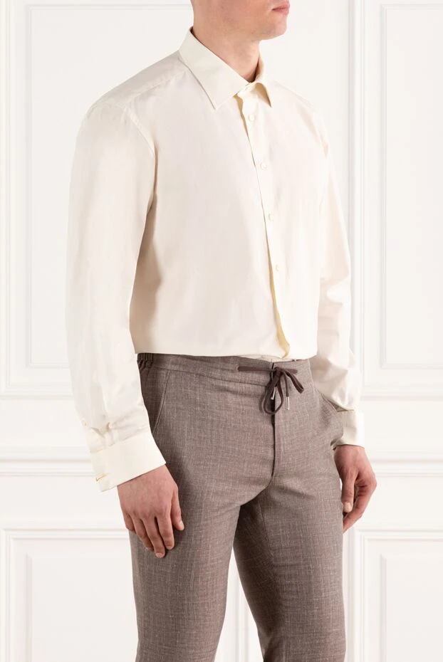 Canali ерлерге арналған классикалық ақ мақта көйлек 186410 - фото 3