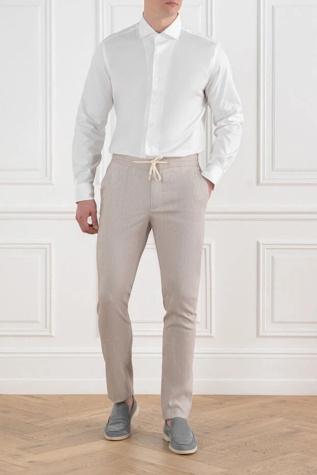 Cesare di Napoli жіпі бар бежевый ерлер шалбары 186419 - фото 2