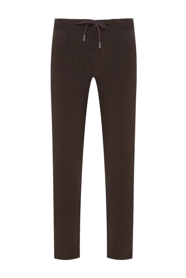 Брюки мужские коричневые на завязке - фото 1