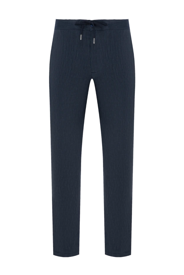 Blue men's drawstring trousers