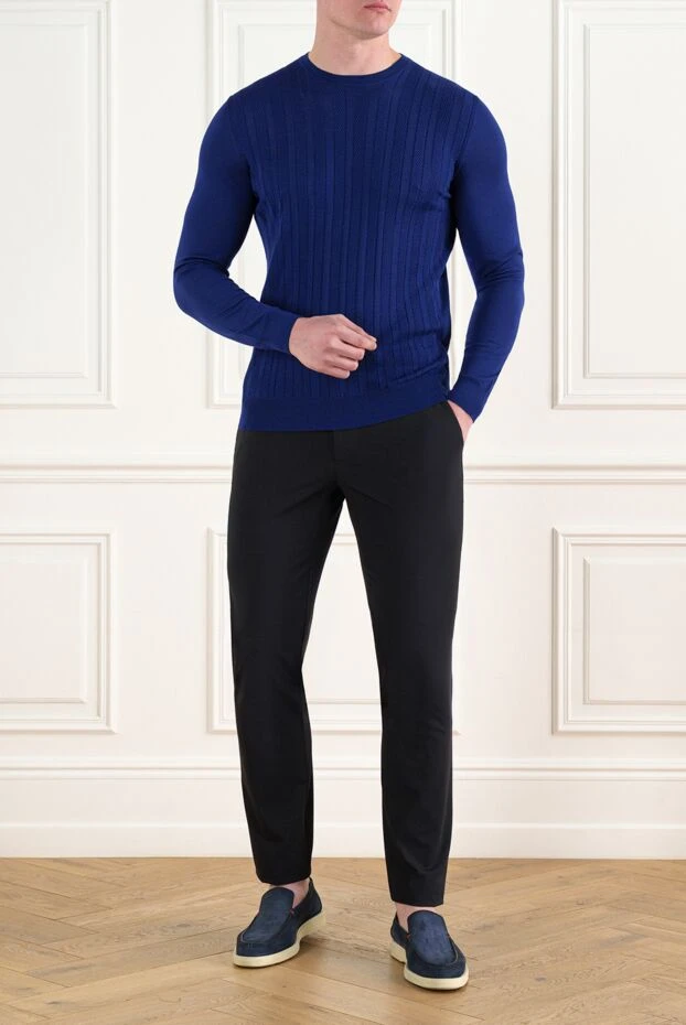 Cesare di Napoli галстукпен ерлер көк шалбары 186426 - фото 2