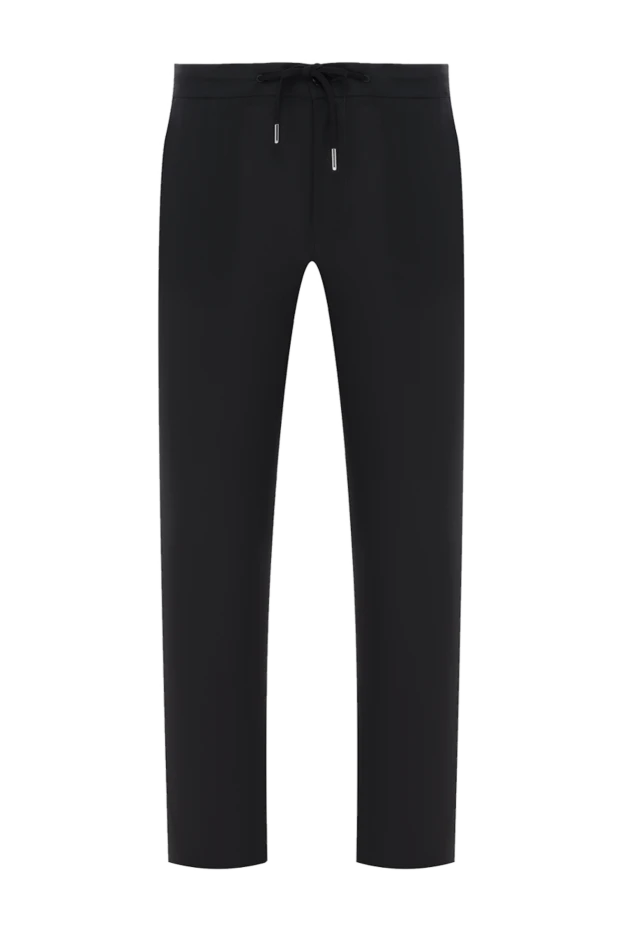 Cesare di Napoli men's black wool drawstring trousers 186430 - photo 1