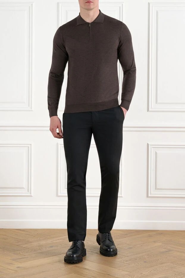 Cesare di Napoli қара жүннен тоқылған ерлер шалбары 186430 - фото 2