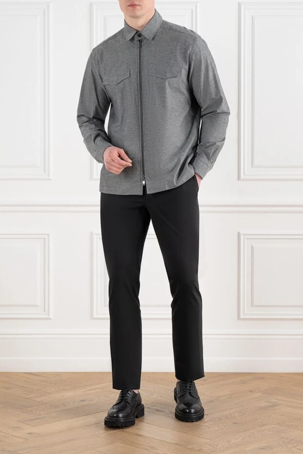 Cesare di Napoli ерлерге арналған қара жүннен тігілген шалбар 186435 - фото 2