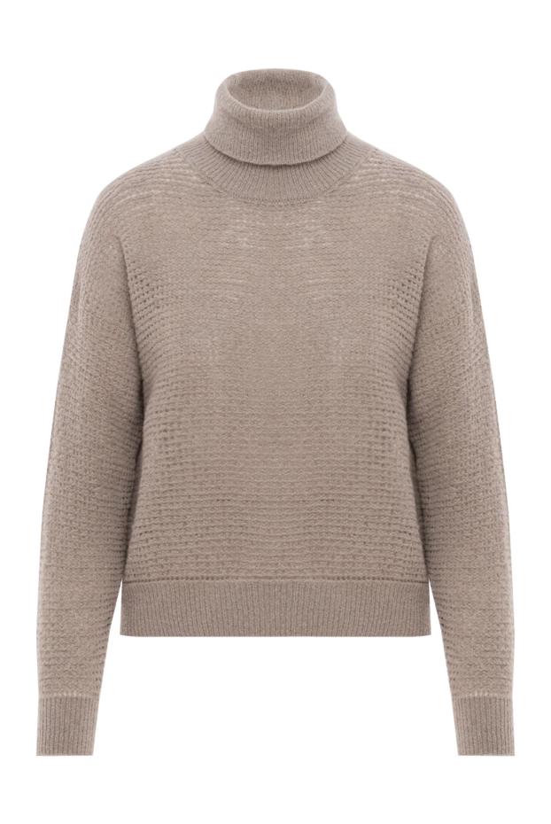 Вязаный гольф коричневый женский - фото 1