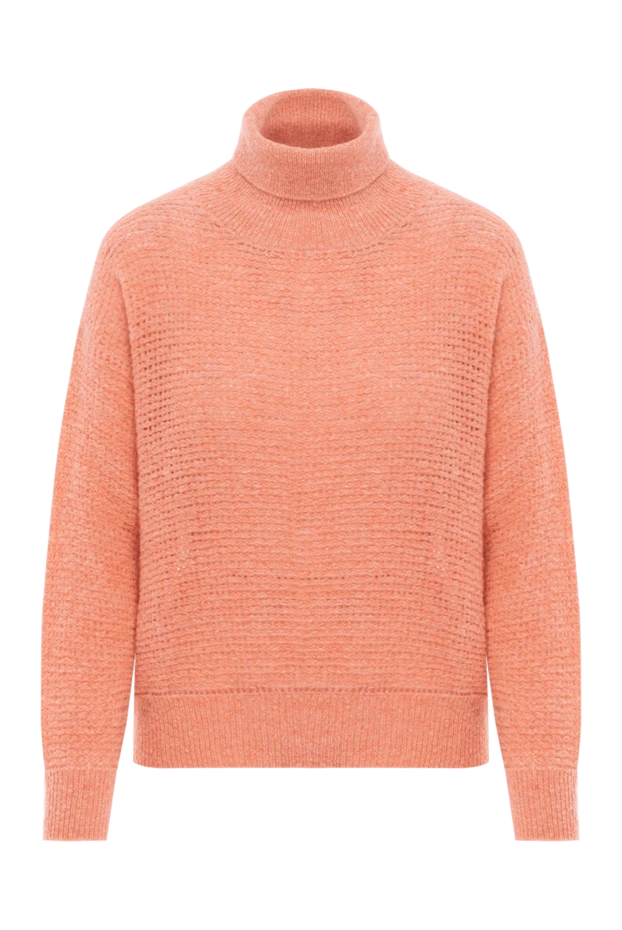 Вязаный гольф оранжевый женский - фото 1