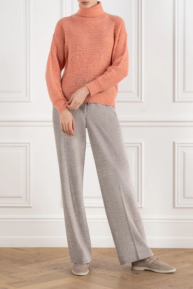 Вязаный гольф оранжевый женский - фото 2