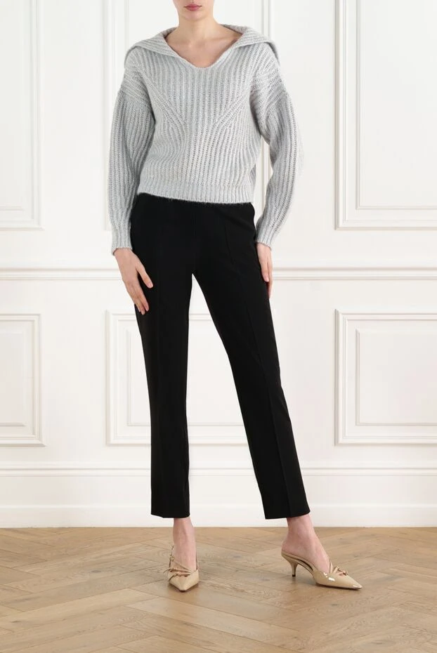 Peserico вязаный серый джемпер с отложным воротником женский 186443 - фото 2