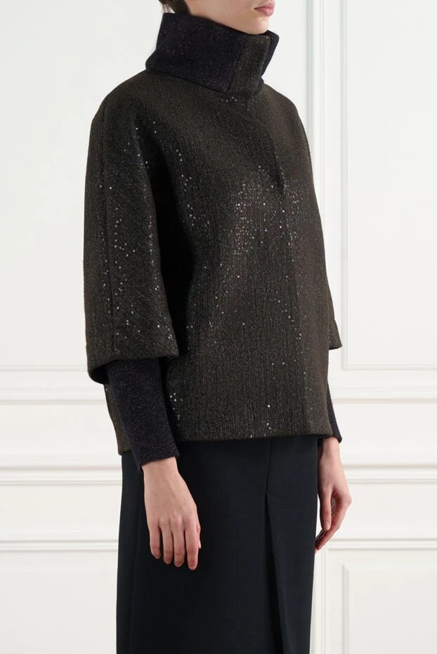 Peserico куртка с пайетками и многослойными рукавами коричневого цвета 186446 - фото 3