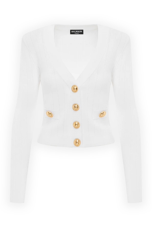 Cropped knitted cardigan white for women
- photo 1