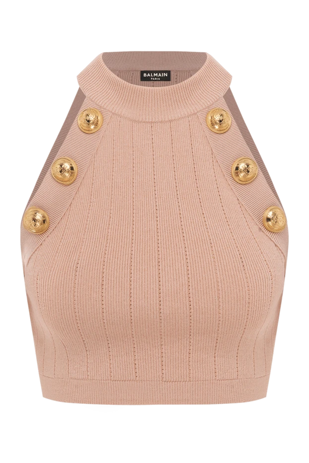 Алтын түсті түймелері бар қызғылт сары әйелдер топы - фото 1