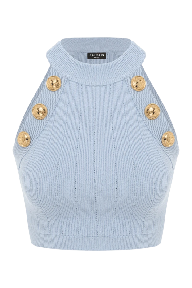 Women's blue top with gold buttons - photo 1