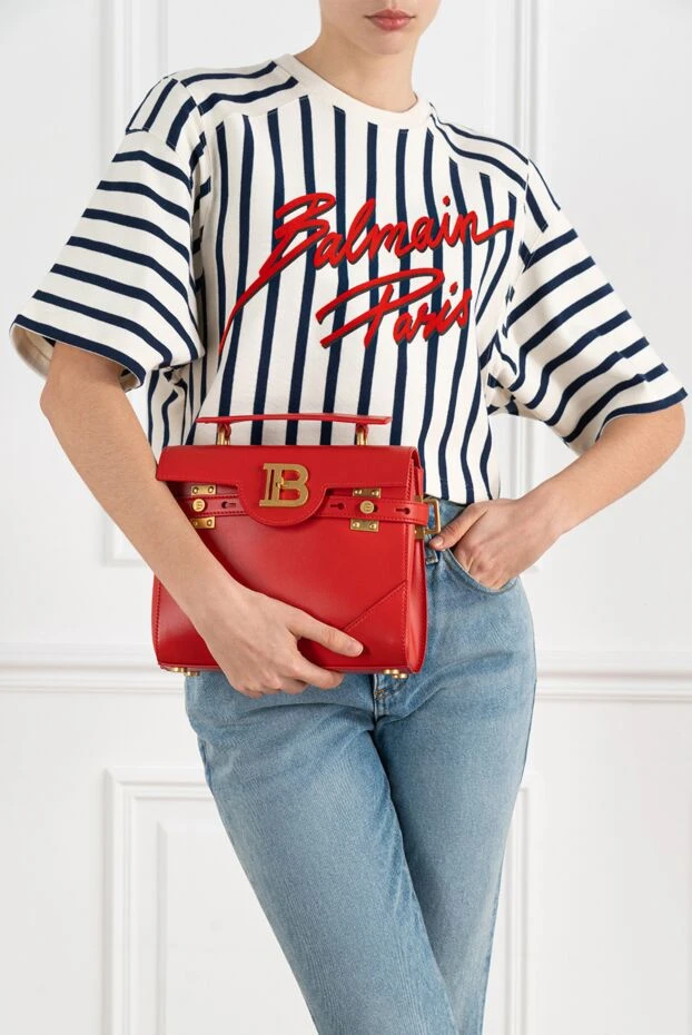 Сумка B-Buzz 23 из гладкой кожи красная женская
 - фото 2