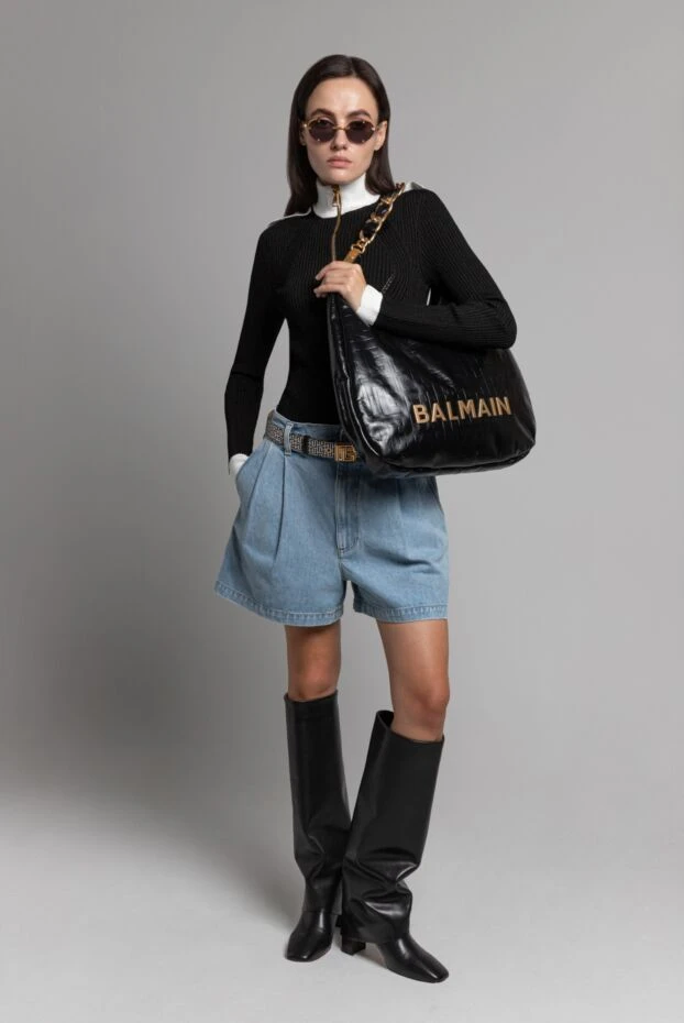 Большая мягкая сумка-хобо из мятой телячьей кожи - фото 2