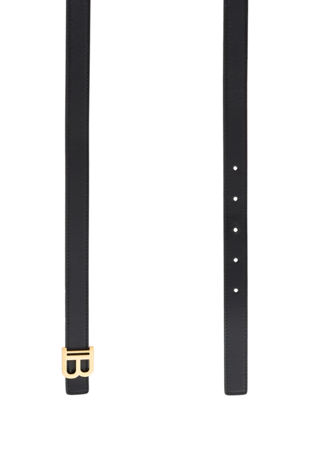 Balmain жұқа b-belt қара әйелдердің бұзау терісінен жасалған белбеуі 186477 - фото 3