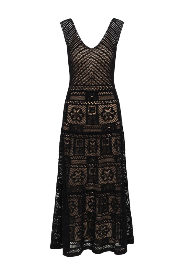 Long lace dress with deep V-neck - photo 1