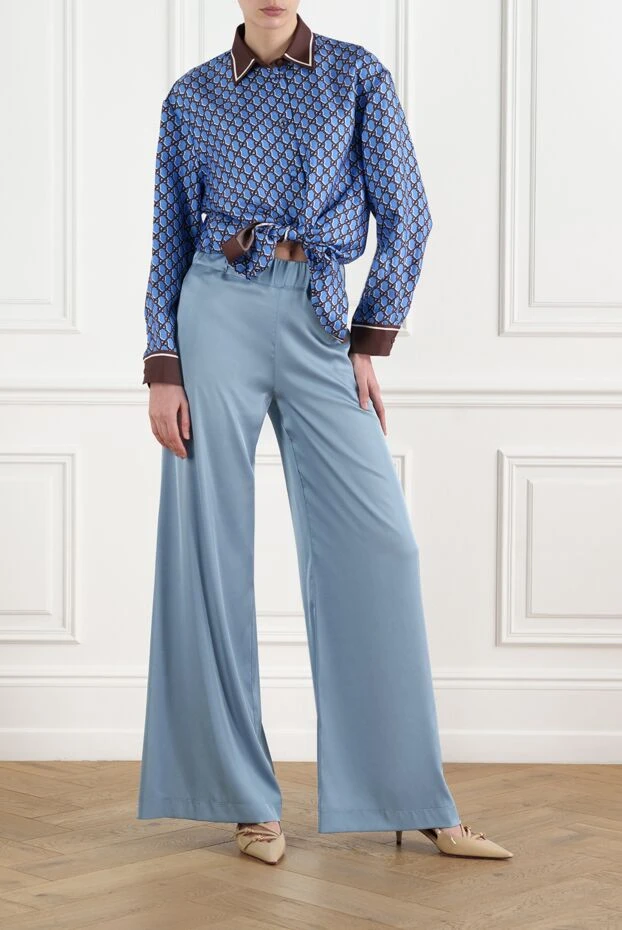 D.Exterior женские брюки голубые широкие 186503 - фото 2