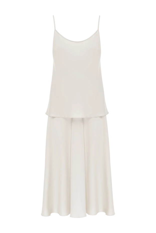 Ашық костюм иығы жоқ юбка, бежевый - фото 1