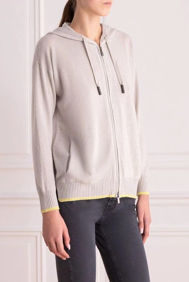 Lorena Antoniazzi серое худи из кашемира на молнии 186515 - фото 3