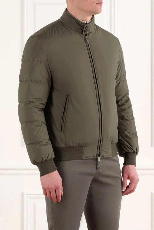 Corneliani men's green down jacket with zipper 186519 - photo 3