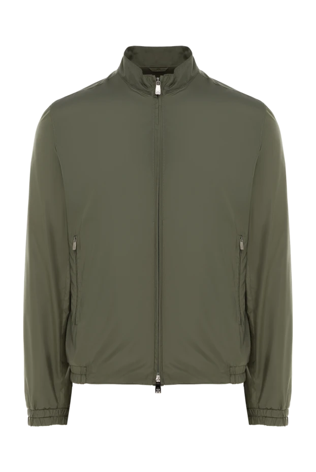 Зеленая куртка с воротником стойкой на молнии - фото 1