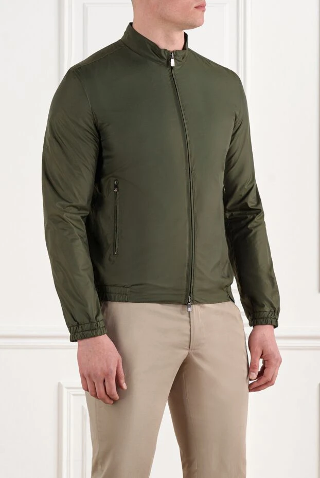 Corneliani зеленая куртка с воротником стойкой на молнии 186528 - фото 3