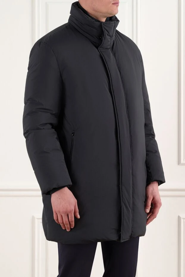 Corneliani men's medium length down jacket black 186531 - photo 3