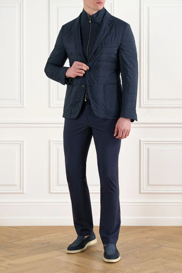 Corneliani мужская синяя куртка-пиджак стеганая 186535 - фото 2