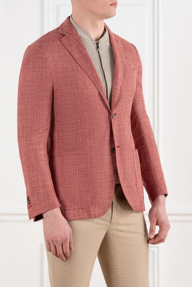 Corneliani сыдырмалы жағасы бар қызыл түсті ерлерге арналған күрте 186539 - фото 3