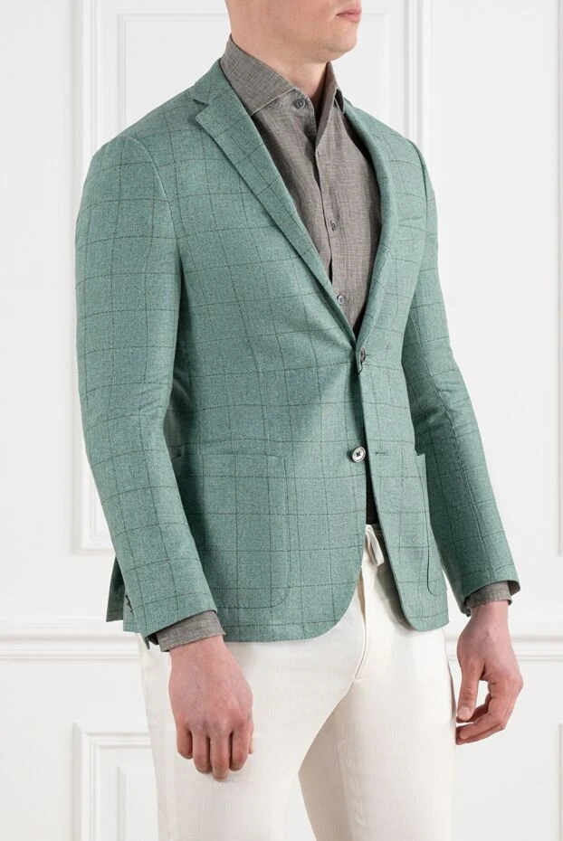 Corneliani ерлерге арналған жасыл дойбы жібек күртешесі 186541 - фото 3