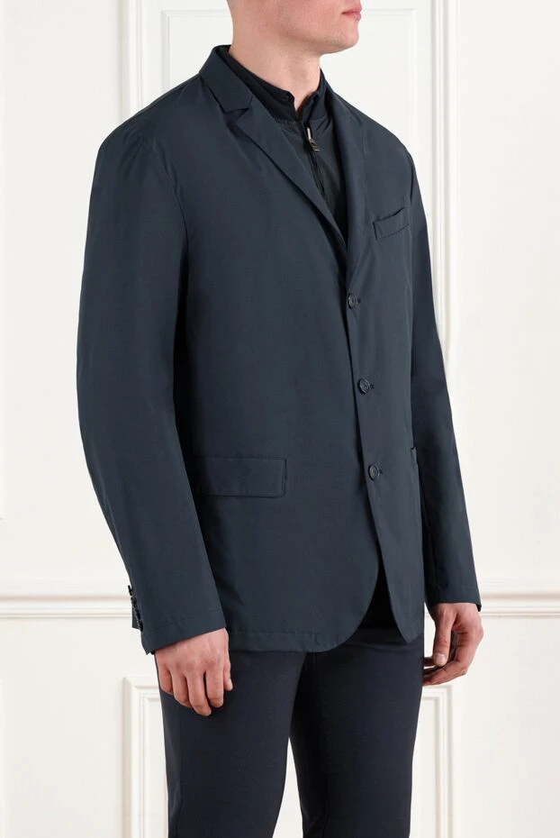 Corneliani синяя куртка-пиджак мужская на пуговицах 186546 - фото 3