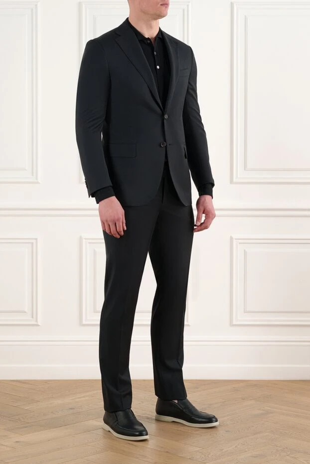Corneliani классический черный костюм мужской шерстяной 186550 - фото 3