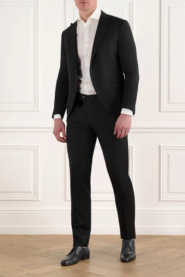 Ерлерге арналған қара жүннен жасалған классикалық костюм - фото 2