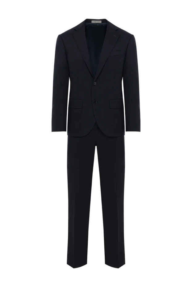 Көк жүннен жасалған іскерлік костюм, бір төсті күртеше - фото 1