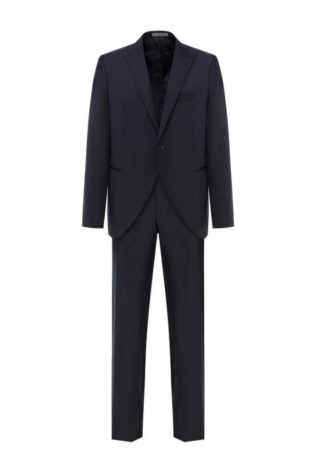 Corneliani мужской костюм однобортный синий из шерсти 186557 - фото 1
