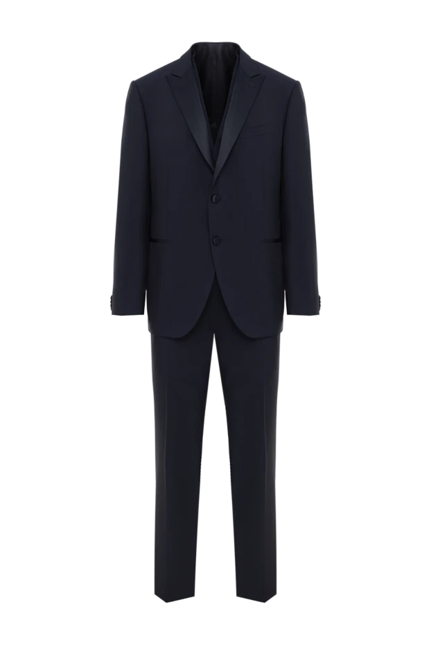 Көк ерлер жүннен жасалған смокинг - фото 1