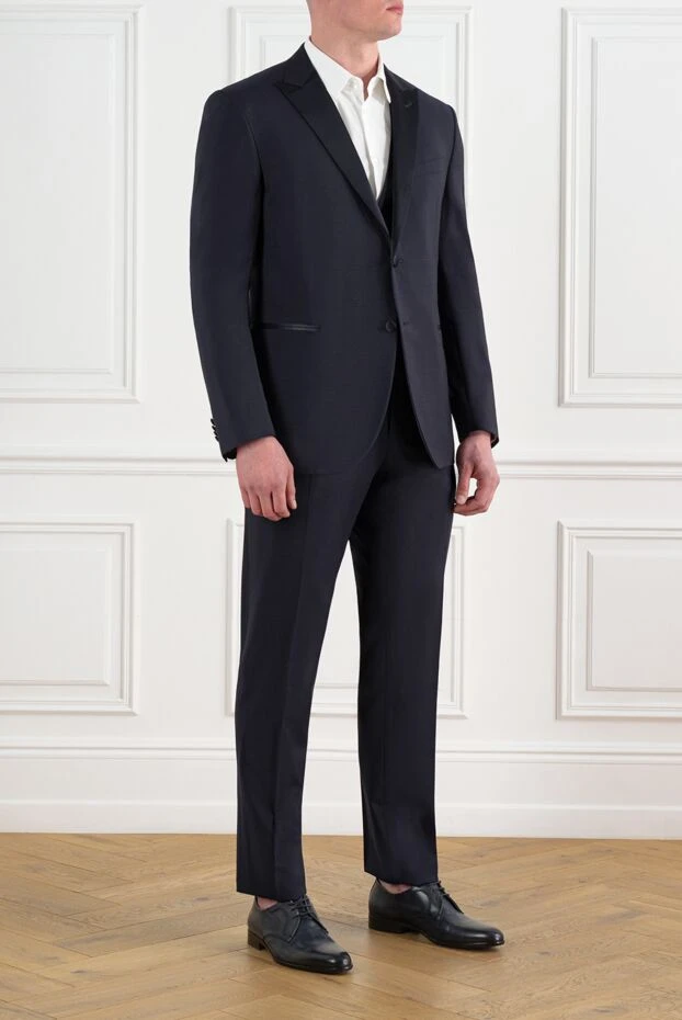 Көк ерлер жүннен жасалған смокинг - фото 2