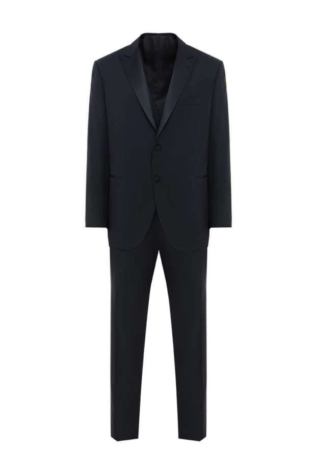 A wool tuxedo with satin lapels and a fitted fit
- photo 1