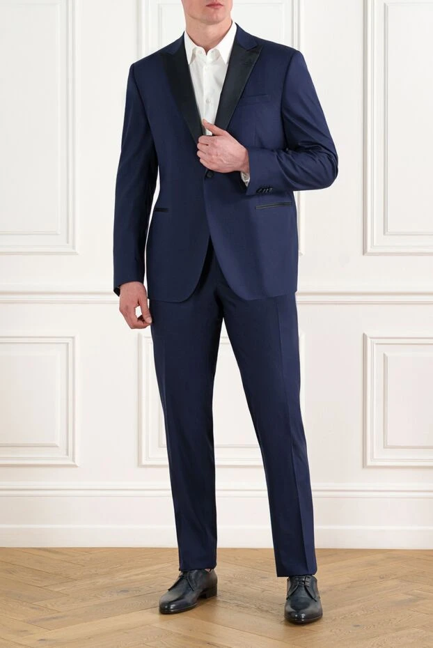 Corneliani мужской синий смокинг из шелка 186564 - фото 2