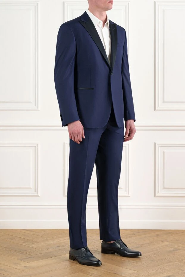Corneliani мужской синий смокинг из шелка 186564 - фото 3