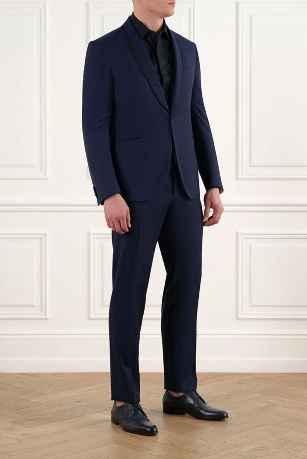 Corneliani men's classic wool suit blue 186566 - photo 3