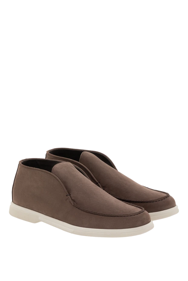 Corneliani men's nubuck high loafers brown 186571 - photo 3